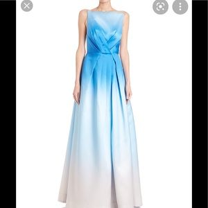 Monique lhuillier blue ombré gown